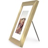 image:imageAmericanflat 8x8 Picture Frame  Matted to 5x5  Engineered Wood  White  Shatterresistant glass wall or tabletop display with included easel sawtooth hangers included secure turntab backingGold
