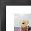 image:imageAmericanflat 8x8 Picture Frame  Matted to 5x5  Engineered Wood  White  Shatterresistant glass wall or tabletop display with included easel sawtooth hangers included secure turntab backingBlack