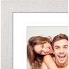 image:imageAmericanflat 8x8 Picture Frame  Matted to 5x5  Engineered Wood  White  Shatterresistant glass wall or tabletop display with included easel sawtooth hangers included secure turntab backingWhite
