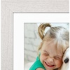 image:imageAmericanflat 8x8 Picture Frame  Matted to 5x5  Engineered Wood  White  Shatterresistant glass wall or tabletop display with included easel sawtooth hangers included secure turntab backingWhite