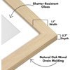 image:imageAmericanflat 8x8 Picture Frame  Matted to 5x5  Engineered Wood  White  Shatterresistant glass wall or tabletop display with included easel sawtooth hangers included secure turntab backingNatural Oak