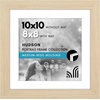 image:imageAmericanflat 8x8 Picture Frame  Matted to 5x5  Engineered Wood  White  Shatterresistant glass wall or tabletop display with included easel sawtooth hangers included secure turntab backingNatural Oak