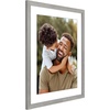 image:imageAmericanflat 8x8 Picture Frame  Matted to 5x5  Engineered Wood  White  Shatterresistant glass wall or tabletop display with included easel sawtooth hangers included secure turntab backingGrey Wood