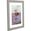 image:imageAmericanflat 8x8 Picture Frame  Matted to 5x5  Engineered Wood  White  Shatterresistant glass wall or tabletop display with included easel sawtooth hangers included secure turntab backingGrey Wood
