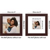 image:imageAmericanflat 8x8 Picture Frame  Matted to 5x5  Engineered Wood  White  Shatterresistant glass wall or tabletop display with included easel sawtooth hangers included secure turntab backingMahogany