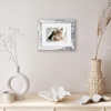 image:imageAmericanflat 8x8 Picture Frame  Matted to 5x5  Engineered Wood  White  Shatterresistant glass wall or tabletop display with included easel sawtooth hangers included secure turntab backingDistressed White