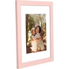 image:imageAmericanflat 8x8 Picture Frame  Matted to 5x5  Engineered Wood  White  Shatterresistant glass wall or tabletop display with included easel sawtooth hangers included secure turntab backingPink