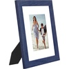image:imageAmericanflat 8x8 Picture Frame  Matted to 5x5  Engineered Wood  White  Shatterresistant glass wall or tabletop display with included easel sawtooth hangers included secure turntab backingBlue
