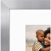 image:imageAmericanflat 8x8 Picture Frame  Matted to 5x5  Engineered Wood  White  Shatterresistant glass wall or tabletop display with included easel sawtooth hangers included secure turntab backingSilver