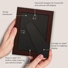 image:imageAmericanflat 8x8 Picture Frame  Matted to 5x5  Engineered Wood  White  Shatterresistant glass wall or tabletop display with included easel sawtooth hangers included secure turntab backingMahogany