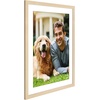 image:imageAmericanflat 8x8 Picture Frame  Matted to 5x5  Engineered Wood  White  Shatterresistant glass wall or tabletop display with included easel sawtooth hangers included secure turntab backingNatural Oak