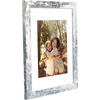 image:imageAmericanflat 8x8 Picture Frame  Matted to 5x5  Engineered Wood  White  Shatterresistant glass wall or tabletop display with included easel sawtooth hangers included secure turntab backingWhite
