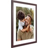 image:imageAmericanflat 8x8 Picture Frame  Matted to 5x5  Engineered Wood  White  Shatterresistant glass wall or tabletop display with included easel sawtooth hangers included secure turntab backingMahogany