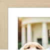 image:imageAmericanflat 8x8 Picture Frame  Matted to 5x5  Engineered Wood  White  Shatterresistant glass wall or tabletop display with included easel sawtooth hangers included secure turntab backingNatural Oak