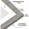 image:imageAmericanflat 8x8 Picture Frame  Matted to 5x5  Engineered Wood  White  Shatterresistant glass wall or tabletop display with included easel sawtooth hangers included secure turntab backingGrey Wood