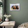 image:imageAmericanflat 8x8 Picture Frame  Matted to 5x5  Engineered Wood  White  Shatterresistant glass wall or tabletop display with included easel sawtooth hangers included secure turntab backingSilver