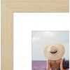 image:imageAmericanflat 8x8 Picture Frame  Matted to 5x5  Engineered Wood  White  Shatterresistant glass wall or tabletop display with included easel sawtooth hangers included secure turntab backingNatural Oak