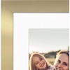 image:imageAmericanflat 8x8 Picture Frame  Matted to 5x5  Engineered Wood  White  Shatterresistant glass wall or tabletop display with included easel sawtooth hangers included secure turntab backingGold
