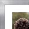 image:imageAmericanflat 8x8 Picture Frame  Matted to 5x5  Engineered Wood  White  Shatterresistant glass wall or tabletop display with included easel sawtooth hangers included secure turntab backingSilver