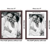 image:imageAmericanflat 8x8 Picture Frame  Matted to 5x5  Engineered Wood  White  Shatterresistant glass wall or tabletop display with included easel sawtooth hangers included secure turntab backingMahogany