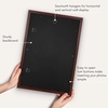 image:imageAmericanflat 8x8 Picture Frame  Matted to 5x5  Engineered Wood  White  Shatterresistant glass wall or tabletop display with included easel sawtooth hangers included secure turntab backingMahogany
