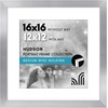 image:imageAmericanflat 8x8 Picture Frame  Matted to 5x5  Engineered Wood  White  Shatterresistant glass wall or tabletop display with included easel sawtooth hangers included secure turntab backingSilver