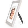 image:imageAmericanflat 8x8 Picture Frame  Matted to 5x5  Engineered Wood  White  Shatterresistant glass wall or tabletop display with included easel sawtooth hangers included secure turntab backingWhite