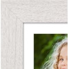 image:imageAmericanflat 8x8 Picture Frame  Matted to 5x5  Engineered Wood  White  Shatterresistant glass wall or tabletop display with included easel sawtooth hangers included secure turntab backingWhite