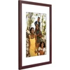 image:imageAmericanflat 8x8 Picture Frame  Matted to 5x5  Engineered Wood  White  Shatterresistant glass wall or tabletop display with included easel sawtooth hangers included secure turntab backingMahogany