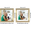 image:imageAmericanflat 8x8 Picture Frame  Matted to 5x5  Engineered Wood  White  Shatterresistant glass wall or tabletop display with included easel sawtooth hangers included secure turntab backingGold