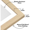 image:imageAmericanflat 8x8 Picture Frame  Matted to 5x5  Engineered Wood  White  Shatterresistant glass wall or tabletop display with included easel sawtooth hangers included secure turntab backingNatural Oak