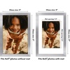 image:imageAmericanflat 8x8 Picture Frame  Matted to 5x5  Engineered Wood  White  Shatterresistant glass wall or tabletop display with included easel sawtooth hangers included secure turntab backingSilver