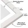 image:imageAmericanflat 8x8 Picture Frame  Matted to 5x5  Engineered Wood  White  Shatterresistant glass wall or tabletop display with included easel sawtooth hangers included secure turntab backingWhite