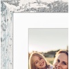 image:imageAmericanflat 8x8 Picture Frame  Matted to 5x5  Engineered Wood  White  Shatterresistant glass wall or tabletop display with included easel sawtooth hangers included secure turntab backingDistressed White