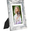 image:imageAmericanflat 8x8 Picture Frame  Matted to 5x5  Engineered Wood  White  Shatterresistant glass wall or tabletop display with included easel sawtooth hangers included secure turntab backingDistressed White