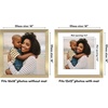 image:imageAmericanflat 8x8 Picture Frame  Matted to 5x5  Engineered Wood  White  Shatterresistant glass wall or tabletop display with included easel sawtooth hangers included secure turntab backingGold