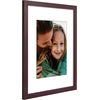 image:imageAmericanflat 8x8 Picture Frame  Matted to 5x5  Engineered Wood  White  Shatterresistant glass wall or tabletop display with included easel sawtooth hangers included secure turntab backingMahogany