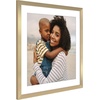 image:imageAmericanflat 8x8 Picture Frame  Matted to 5x5  Engineered Wood  White  Shatterresistant glass wall or tabletop display with included easel sawtooth hangers included secure turntab backingGold