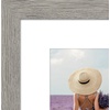 image:imageAmericanflat 8x8 Picture Frame  Matted to 5x5  Engineered Wood  White  Shatterresistant glass wall or tabletop display with included easel sawtooth hangers included secure turntab backingGrey Wood