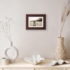 image:imageAmericanflat 8x8 Picture Frame  Matted to 5x5  Engineered Wood  White  Shatterresistant glass wall or tabletop display with included easel sawtooth hangers included secure turntab backingMahogany