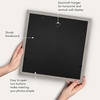 image:imageAmericanflat 8x8 Picture Frame  Matted to 5x5  Engineered Wood  White  Shatterresistant glass wall or tabletop display with included easel sawtooth hangers included secure turntab backingGrey Wood