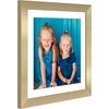 image:imageAmericanflat 8x8 Picture Frame  Matted to 5x5  Engineered Wood  White  Shatterresistant glass wall or tabletop display with included easel sawtooth hangers included secure turntab backingGold