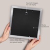 image:imageAmericanflat 8x8 Picture Frame  Matted to 5x5  Engineered Wood  White  Shatterresistant glass wall or tabletop display with included easel sawtooth hangers included secure turntab backingSilver