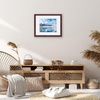 image:imageAmericanflat 8x8 Picture Frame  Matted to 5x5  Engineered Wood  White  Shatterresistant glass wall or tabletop display with included easel sawtooth hangers included secure turntab backingMahogany