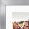 image:imageAmericanflat 8x8 Picture Frame  Matted to 5x5  Engineered Wood  White  Shatterresistant glass wall or tabletop display with included easel sawtooth hangers included secure turntab backingSilver
