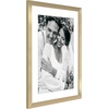 image:imageAmericanflat 8x8 Picture Frame  Matted to 5x5  Engineered Wood  White  Shatterresistant glass wall or tabletop display with included easel sawtooth hangers included secure turntab backingGold