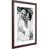 image:imageAmericanflat 8x8 Picture Frame  Matted to 5x5  Engineered Wood  White  Shatterresistant glass wall or tabletop display with included easel sawtooth hangers included secure turntab backingMahogany
