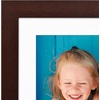 image:imageAmericanflat 8x8 Picture Frame  Matted to 5x5  Engineered Wood  White  Shatterresistant glass wall or tabletop display with included easel sawtooth hangers included secure turntab backingMahogany