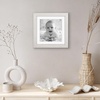 image:imageAmericanflat 8x8 Picture Frame  Matted to 5x5  Engineered Wood  White  Shatterresistant glass wall or tabletop display with included easel sawtooth hangers included secure turntab backingWhite