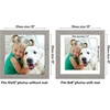 image:imageAmericanflat 8x8 Picture Frame  Matted to 5x5  Engineered Wood  White  Shatterresistant glass wall or tabletop display with included easel sawtooth hangers included secure turntab backingGrey Wood